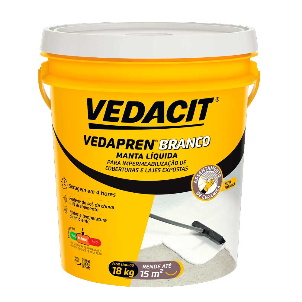 Foto de balde Vedacit Vedapren Branco 18 kg