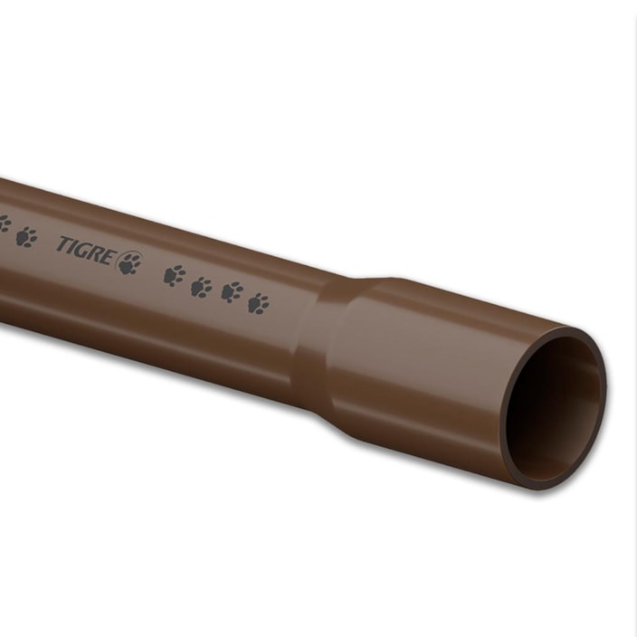 Foto de tubo de PVC soldável Tigre marrom